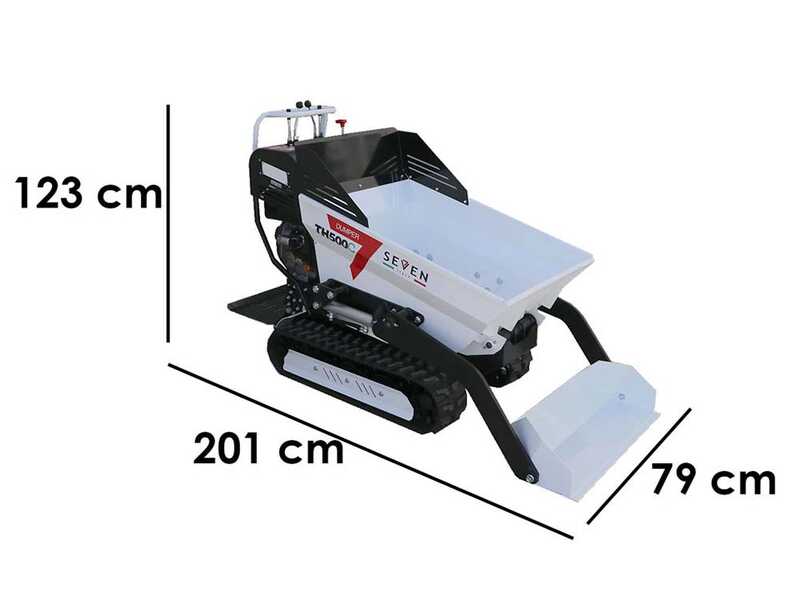 Seven Italy TH500C KM178-E - Motocarriola cingolata cassone dumper 500Kg con paletta - Cambio idrostatico