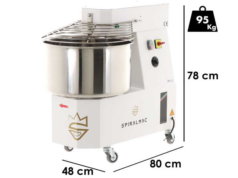 SPIRALMAC SV38 - Impastatrice a spirale  - Monofase - 38 Kg - 2 HP