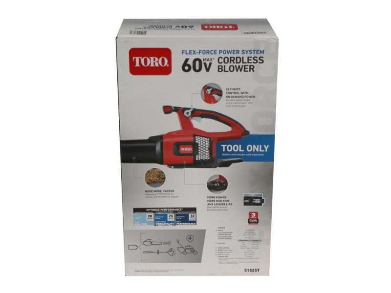 Toro brushless TO-51825T - Soffiatore a batteria 60V 2.5Ah