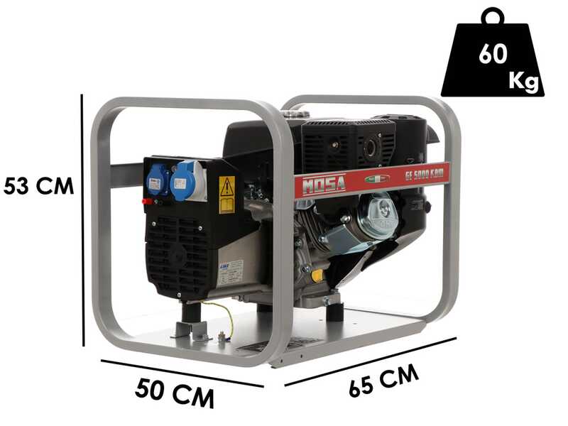 MOSA GE 5000 KBM - Generatore di corrente 4.4 KW monofase - Alternatore italiano - Motore Kohler CP CH 395