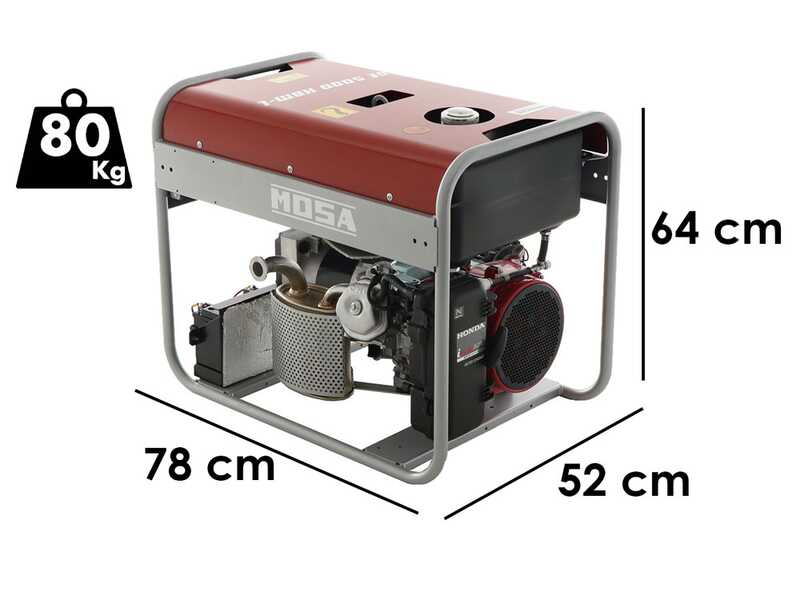 MOSA GE 5000 HBM-L AVR EAS - Generatore di corrente 4.4 KW monofase - Alternatore italiano - Motore Honda iGX270
