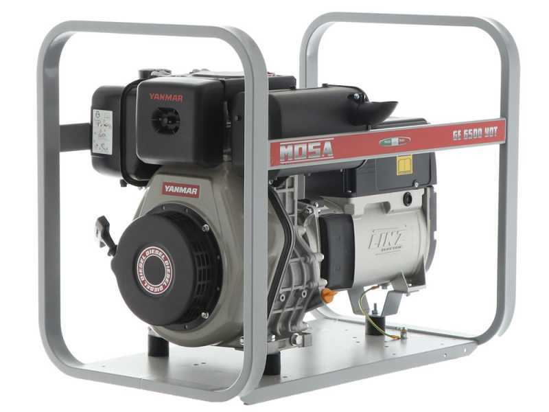 MOSA GE 6500 YDT - Generatore di corrente diesel 5.2 kW - Continua 4.6 kW Trifase - Motore Yanmar L 100 N