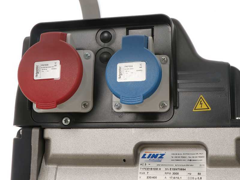 MOSA GE 6500 YDT - Generatore di corrente diesel 5.2 kW - Continua 4.6 kW Trifase - Motore Yanmar L 100 N