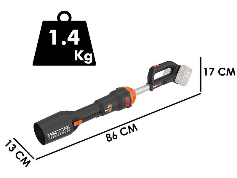 Worx NITRO WG585E.9 - Soffiatore a batteria - SENZA BATTERIE E CARICABATTERIE