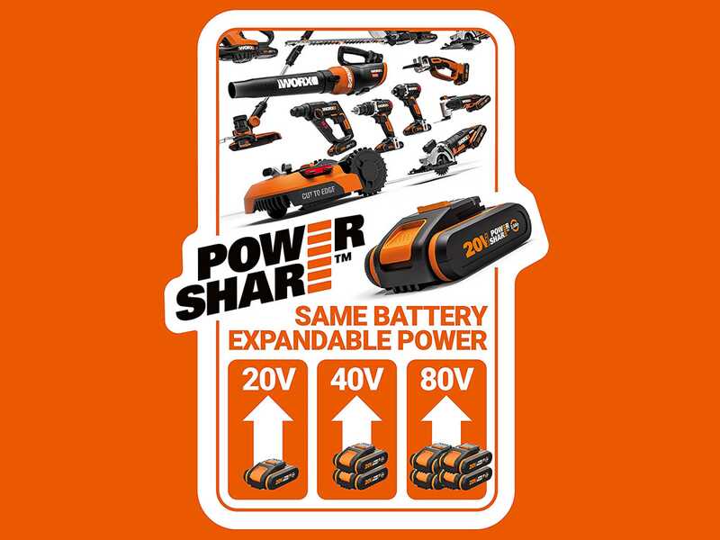 Worx WG385E Nitro - Elettrosega a batteria - 2 x 40V 4Ah - Lama da 40cm