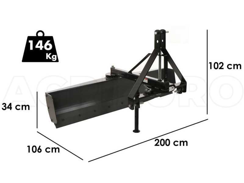 Blackstone B-GB 200 - Lama livellatrice per trattore a rotazione semplice 360&deg; e braccio orientabile