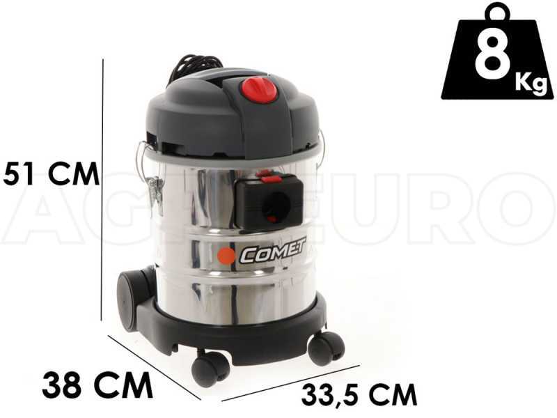 Comet CVP 120 X - Bidone Aspiratutto - 20 lt - Fusto in acciaio - Serie Professionale