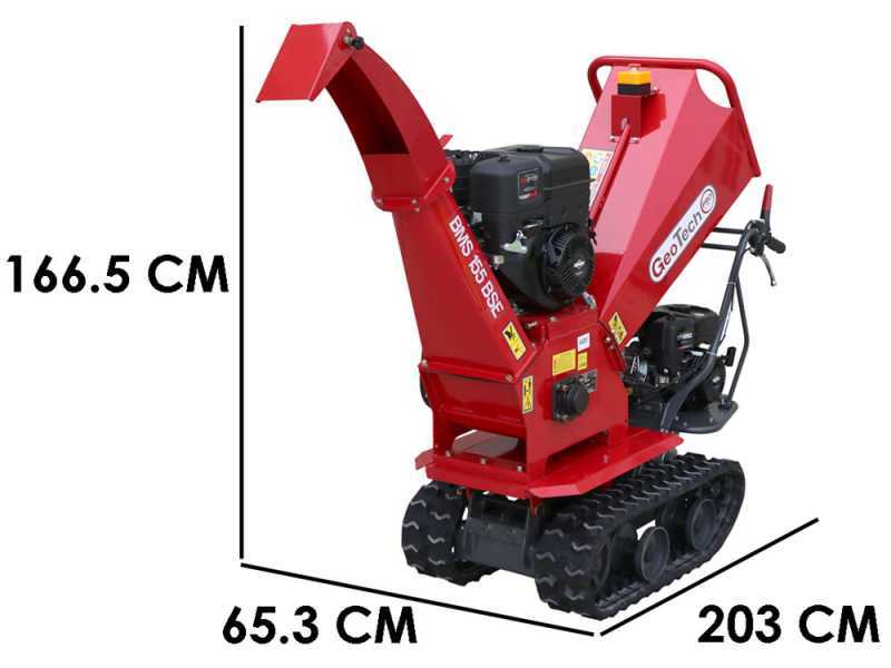 GeoTech Pro BMS155 BSE - Biotrituratore su motocarriola GeoPorter 330E BS semovente a cingoli - Motore B&amp;S XR2100