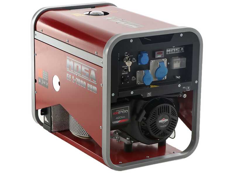 MOSA GE S-7000 BBM AVR EAS - Generatore di corrente a benzina con AVR 6.5 kw - Continua 5.4 kW monofase + ATS - Motore B&amp;S XR2100