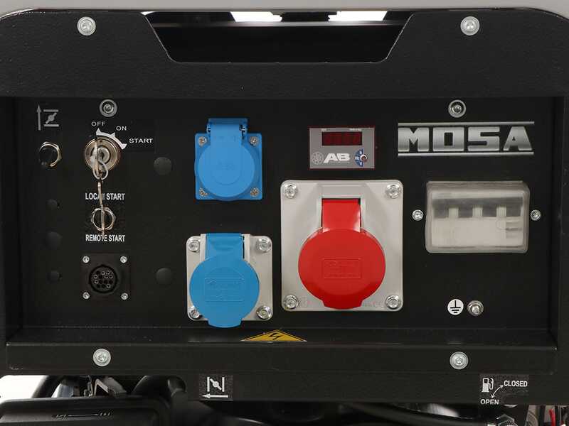 MOSA GE S-8000 BBT AVR EAS - Generatore di corrente a benzina con AVR 6.4 kW - Continua 5.6 kW Trifase + ATS - Motore B&amp;S XR2100