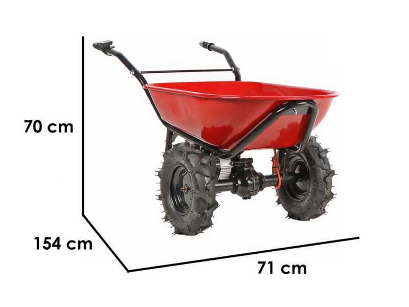 GeoTech CAR 260T-100 - Carriola elettrica a batteria 40V 6Ah - Ruote traktor