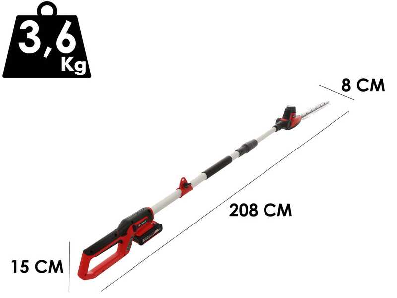 Einhell GC-HH 18/45 Li T - Tagliasiepi su asta di prolunga a batteria 18V- SENZA BATTERIA E CARICABATTERIE