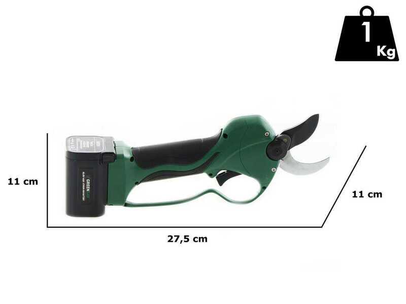 GreenBay TopCut 32 - Forbice elettrica da potatura su asta - 2x 16.8V 2Ah - 150/210 cm