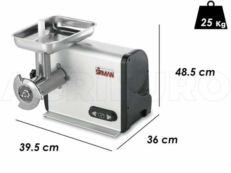Sirman TC 12 Dakota - Tritacarne Elettrico - In Acciaio Inox - 750W