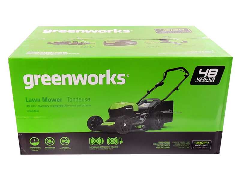 Greenworks GD48LM46SP - Tagliaerba a batteria 48V 4Ah - Taglio 46 cm