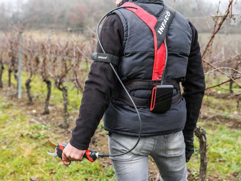 Infaco F3020 - Forbice elettrica da potatura su asta - 36V 3Ah - 147.5/212 cm