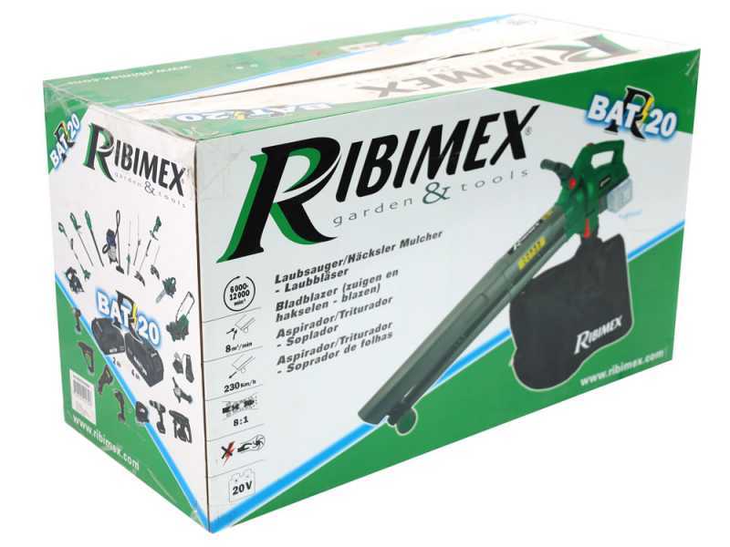 Ribimex PRBAT20-ASBSB - Soffiatore aspiratore a batteria - SENZA BATTERIE E SENZA CARICABATTERIE