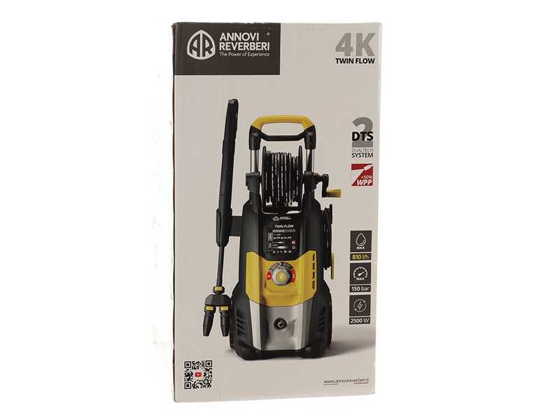 Annovi &amp; Reverberi Twin Flow 4.0 Classic Yellow - Idropulitrice semiprofessionale - 810 lt/h - 150 bar