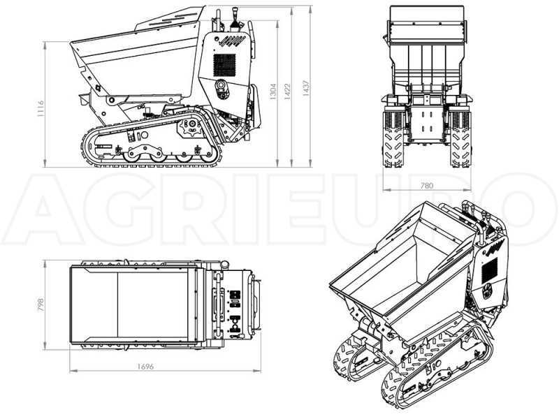 Motocarriola cingolata RAPTOR 7800 HD - Honda GX390