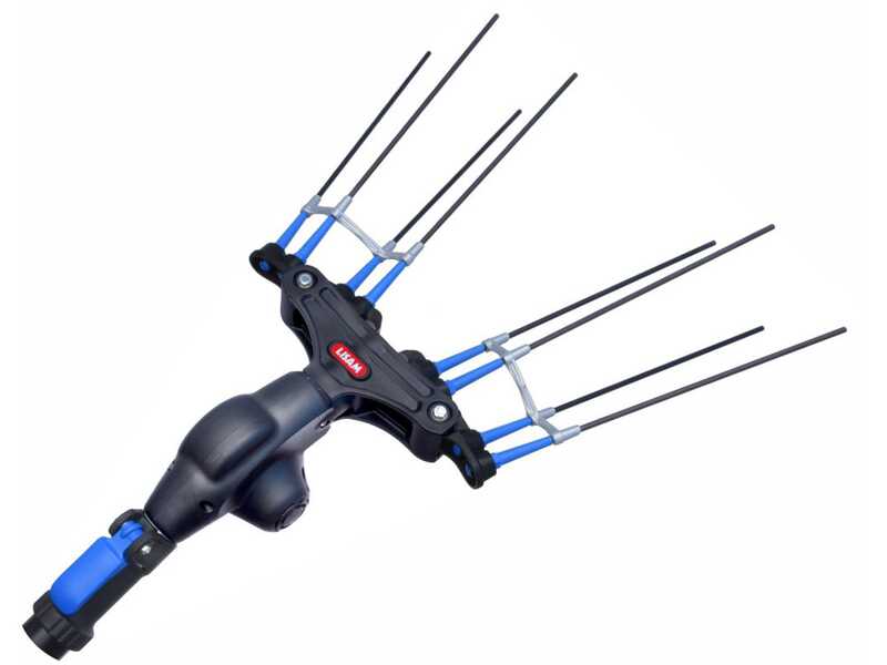 Lisam Thor - Abbacchiatore Elettrico a batteria - Con 8 denti in carbonio - 250-350 cm - Asta Telescopica