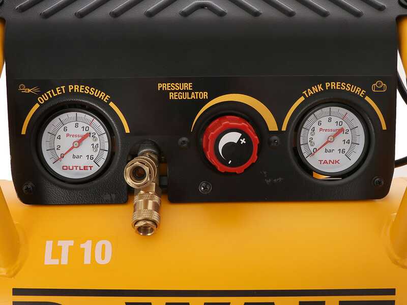 DeWalt DPC10RC-QS - Compressore aria elettrico portatile monofase, oil-less - Motore 2 HP - 10 lt