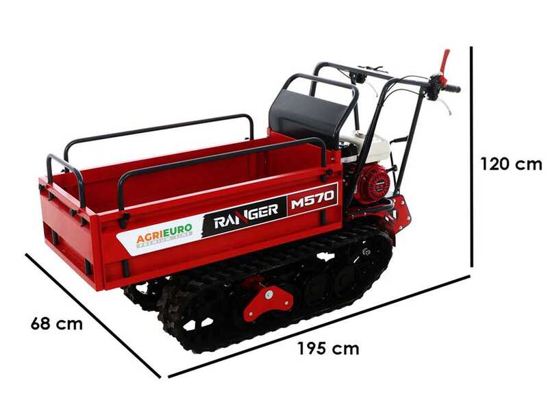 Motocarriola cingolata estensibile Ranger M570-E - Motore Honda GX200 - Avviamento elettrico