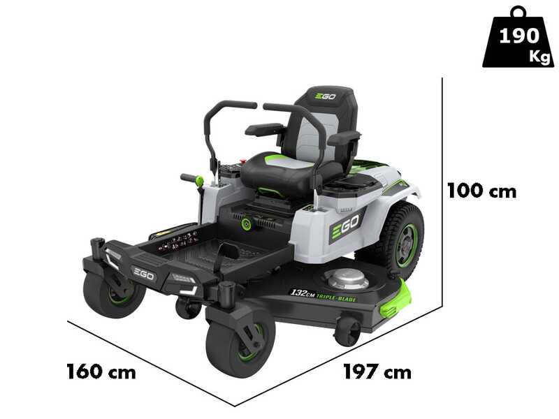 Trattorino tagliaerba a batteria EGO Z6 ZERO TURN ZT5201E-L  - 56V - 15Ah - Raggio zero