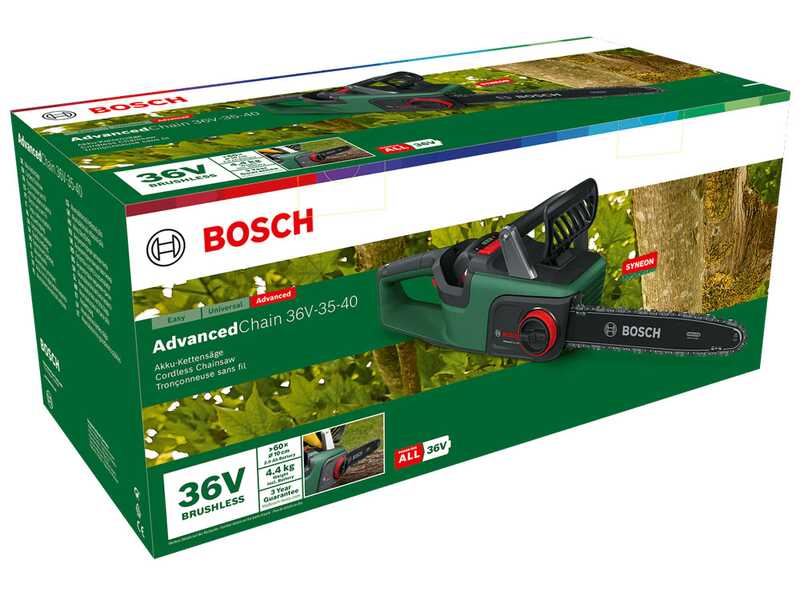 Bosch AdvancedChain 36V-35-40 - Elettrosega a batteria da taglio - 36V 2Ah - Lama da 35cm