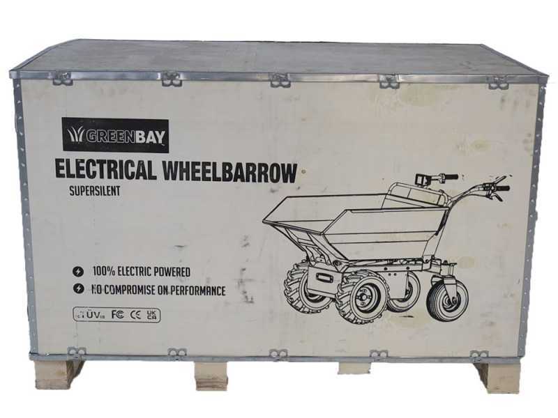 GreenBay eDumper 500 - Motocarriola a batteria 48V 32Ah - Cassone dumper