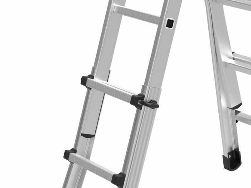Marchetti Black 44, 2x8 gradini, 4 m - Scala telescopica in alluminio - Altezza stimata operativa 5 m