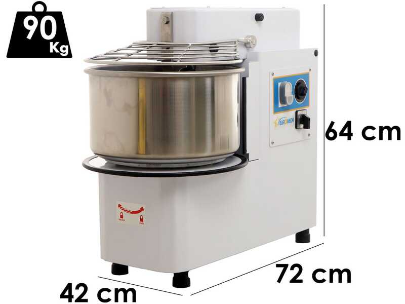 EuroMech ETR 20 2v - Impastatrice a spirale ribaltabile  capacit&agrave; 18Kg - Trifase due velocita