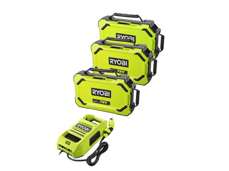 Ryobi ZTRX137 - Trattorino tagliaerba a batteria a raggio zero - 72V/30Ah - taglio da 137cm - 2in1