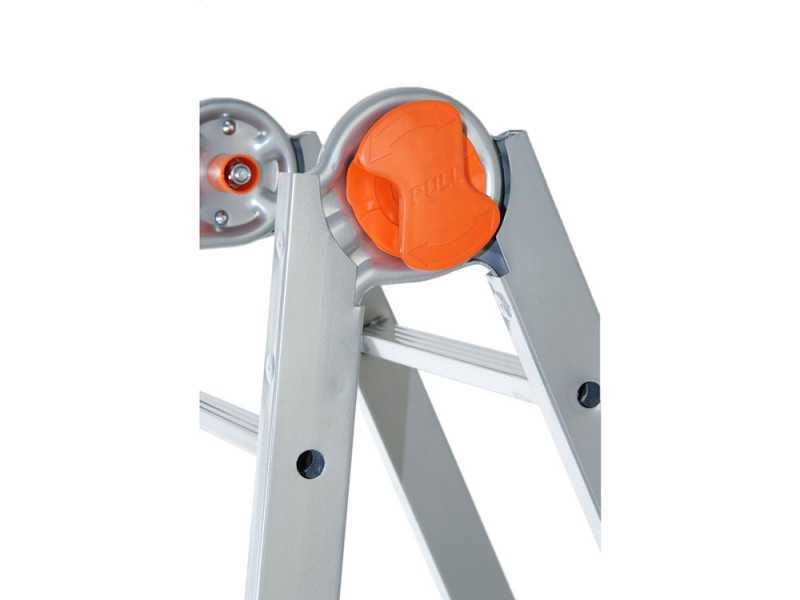 Gierre Peppina A0010, 2x6 gradini, 2.72 m - Scala in acciaio telescopica - Altezza stimata operativa 3.70 m