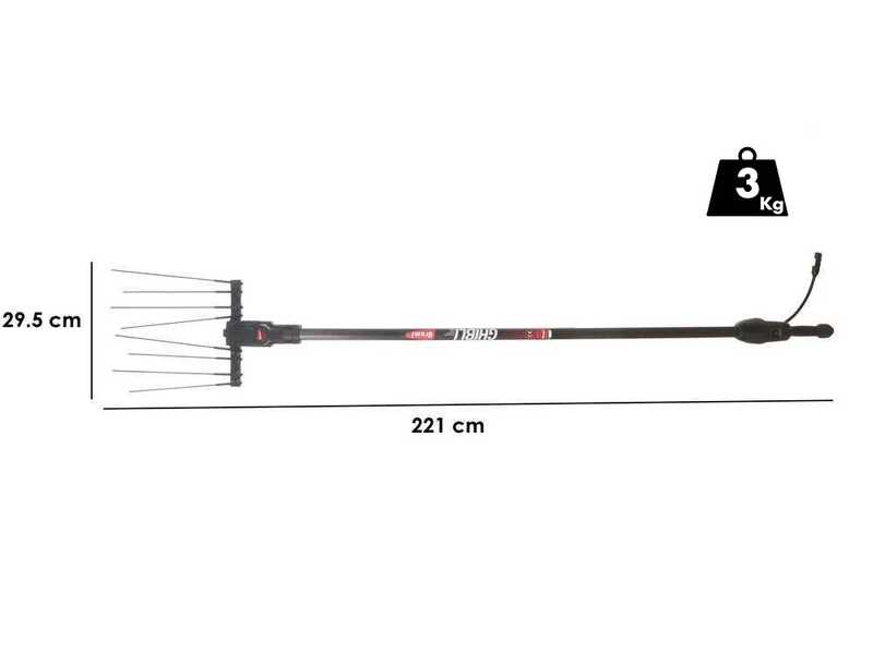 Brumi Zenit 36V - Abbacchiatore elettrico a batteria - Asta Carbonio 200/315cm