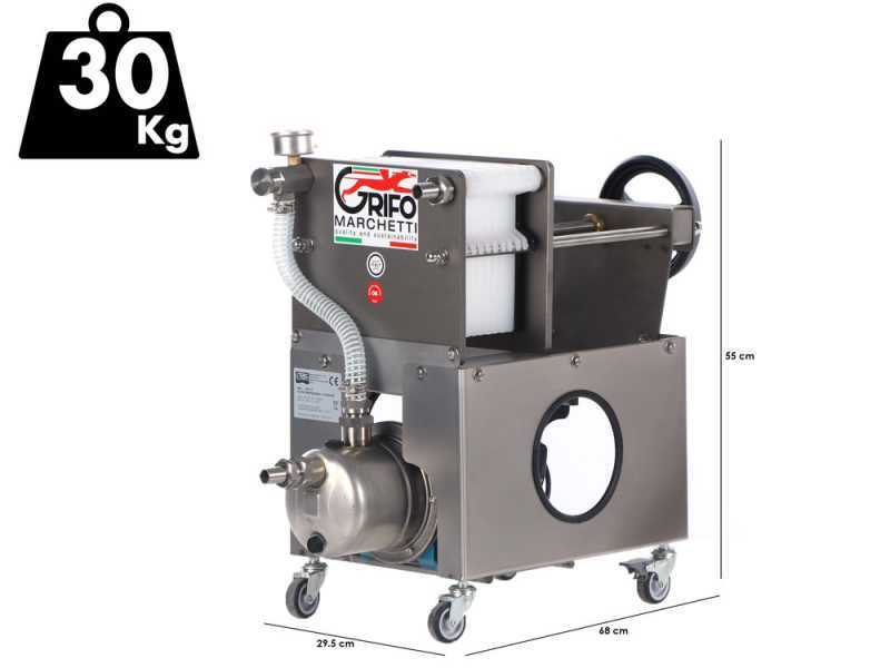 Grifo Professional Inox 10 - Filtro a cartoni per vino carrellato - Pompa in INOX