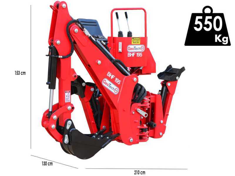 GeoTech Pro BHF 195 - Retroescavatore per trattore fisso
