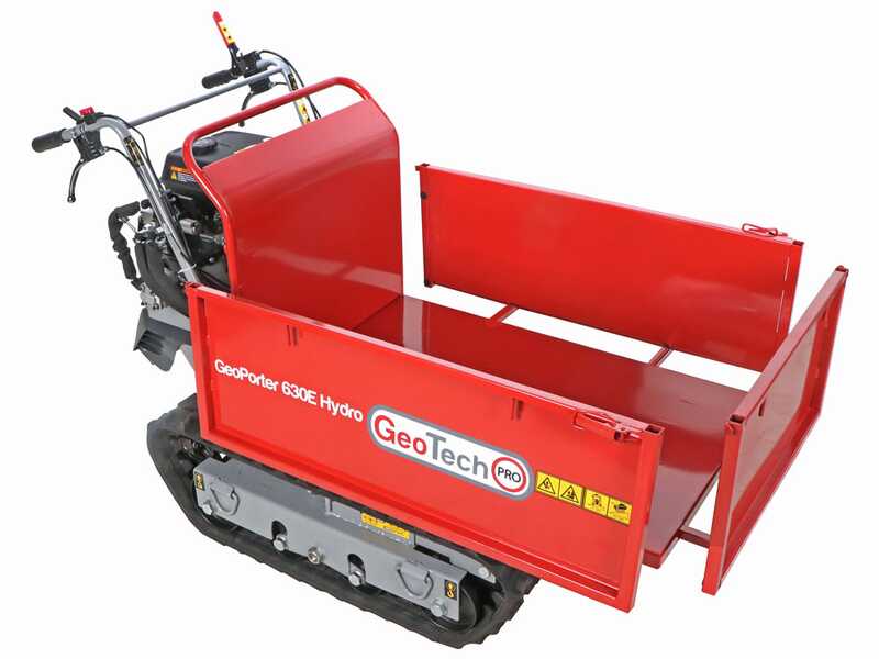 GeoTech Pro GeoPorter 630E Hydro - Motocarriola cingolata cassone estensibile idraulico 600Kg
