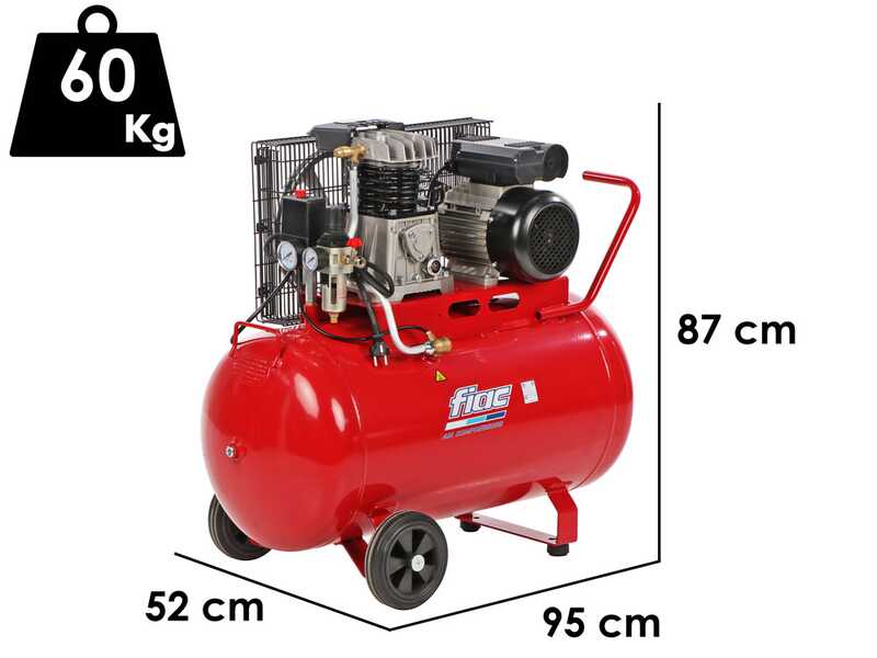 FIAC AB 100/268 - Compressore aria elettrico monofase a cinghia - Motore 2 HP - 100 lt