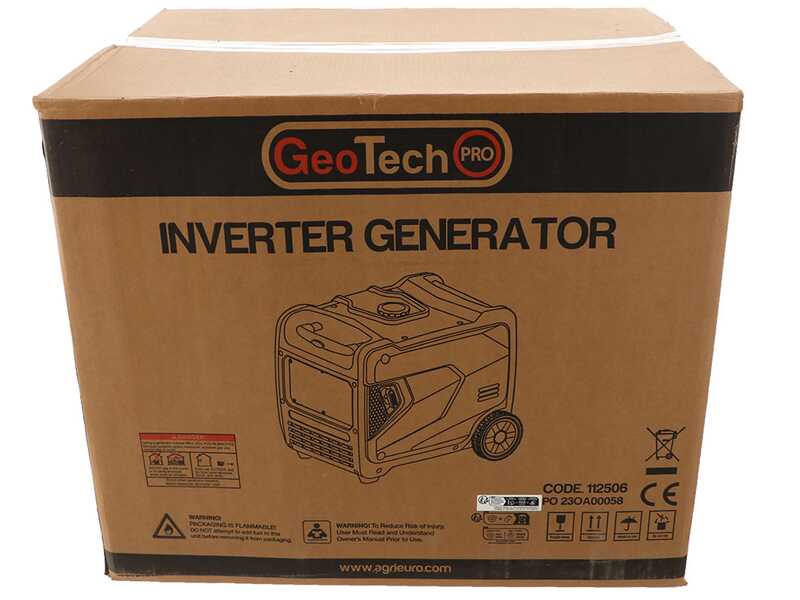 GeoTech Pro PTGA 7500 - Generatore di corrente ad inverter silenziato carrellato 5,8 kW - Continua 5,5 kW Monofase