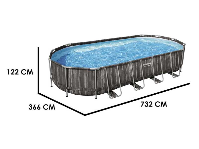 Bestway Power Steel 561ES - 732x366x122 cm - Piscina Ovale