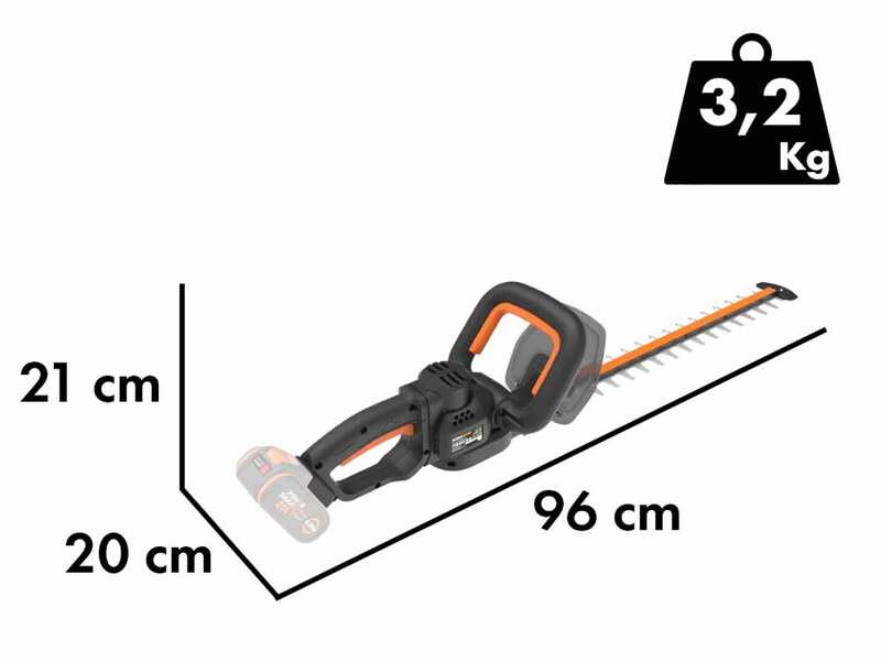 Worx Nitro WG263E - Tagliasiepi a batteria 20V/4Ah - Lama da 57 cm
