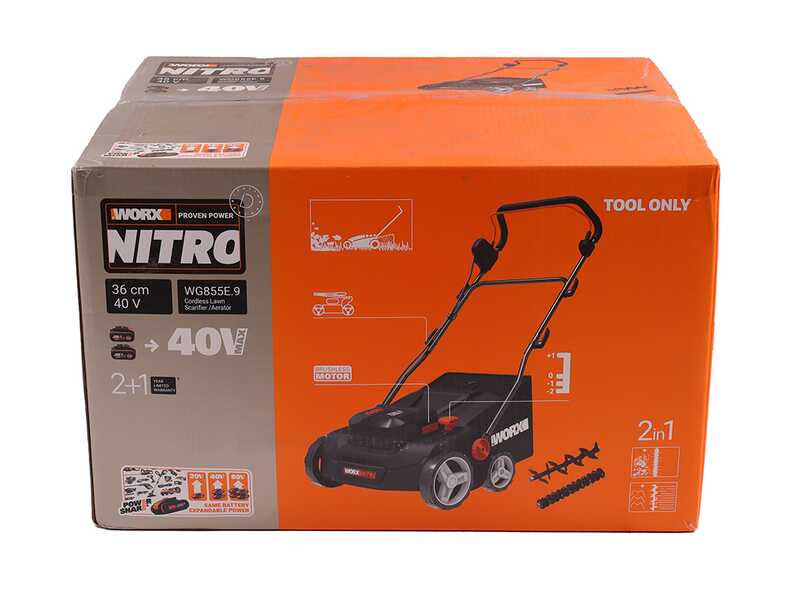 Worx Nitro WG855E.9 - Arieggiatore a batteria - 40V - SENZA BATTERIA E CARICABATTERIA