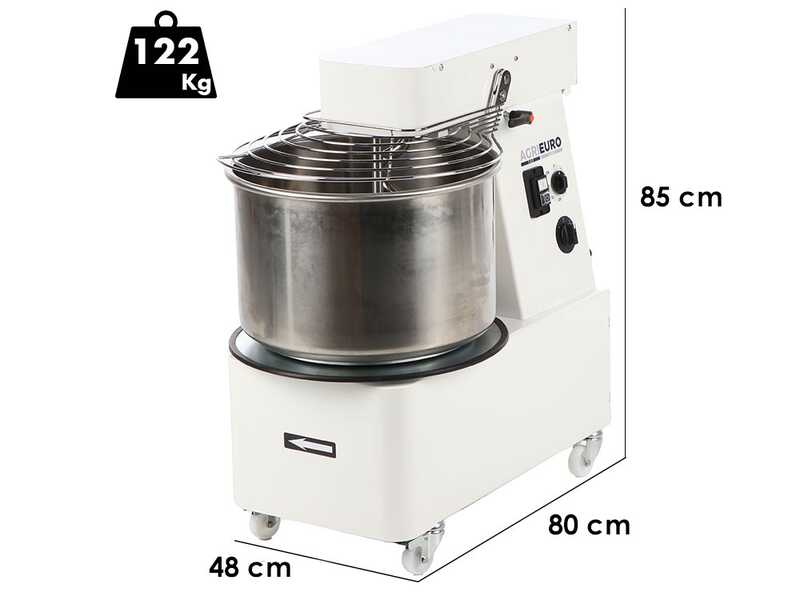 Impastatrice a spirale sollevabile Mixer 5000 T-2G Deluxe - Da 40 Kg trifase 2 velocit&agrave;