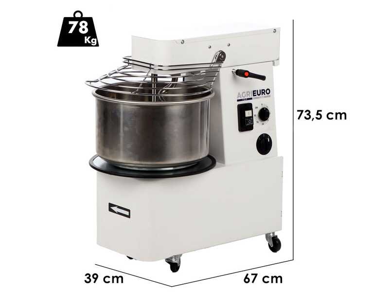 Impastatrice a spirale sollevabile Mixer 1500 H2O Deluxe - Da 12 Kg trifase 2 velocit&agrave; ad alta idratazione
