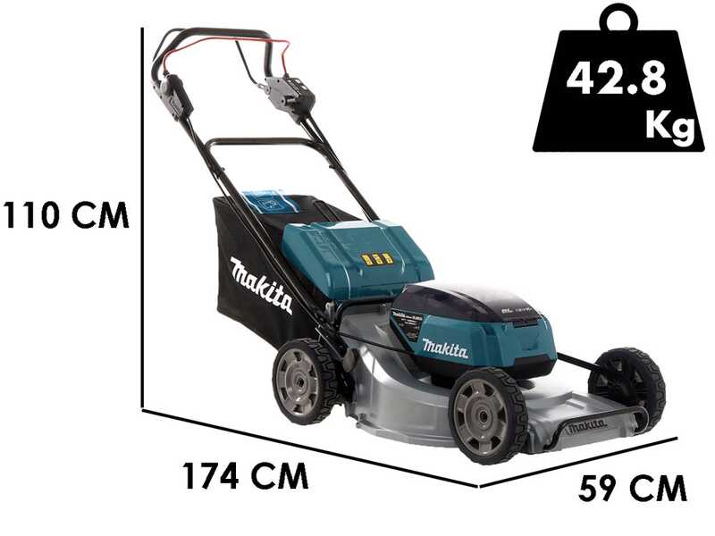 Makita DLM533 - Tagliaerba semovente a batteria - 4x18V/5Ah - Taglio 53 cm
