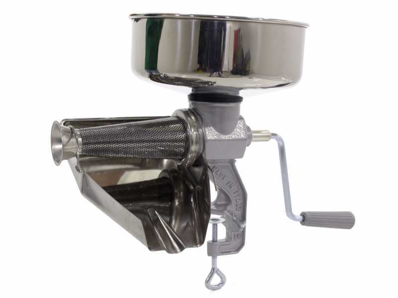 Reber 8603 N - Passapomodoro Manuale N.3 - Imbuto e Sgocciolatoio in acciaio INOX