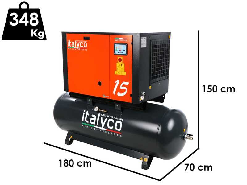 Italyco KV 15/500 Premium - Compressore rotativo a vite - Pressione max 10 bar