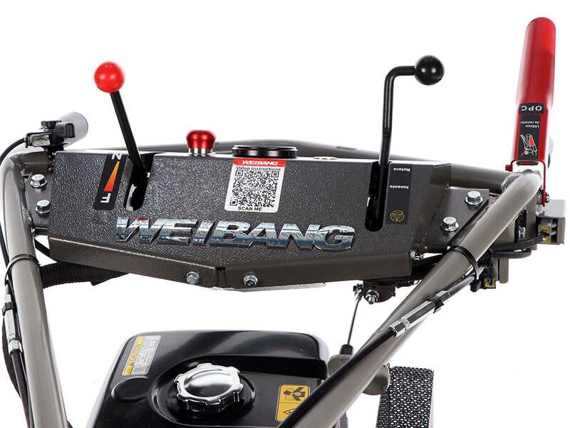 Weibang WBGT6813-TE - Trinciaerba professionale a martelli ibrido (scoppio + batteria) - Cingolato - Radiocomandato