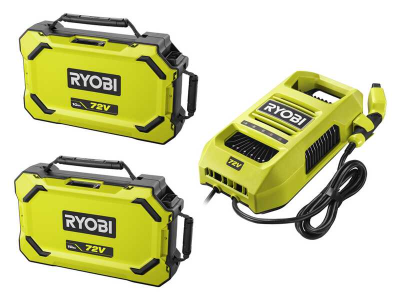 RYOBI RY72TMX107-210 - Trattorino tagliaerba a batteria - 72V / 2x10Ah