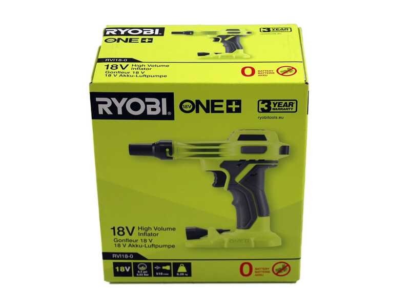 Ryobi RVI18-0 - Compressore a batteria portatile - 18V - SENZA BATTERIA E CARICABATTERIE
